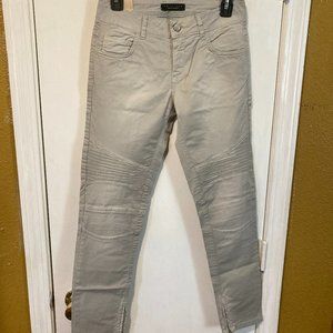 Twin Set women's size 27 grey stone reinforced knee ankle zip skinny jeans 27x28